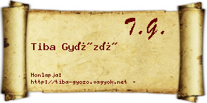 Tiba Győző névjegykártya